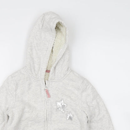 Nutmeg Girls Grey   Full Zip Hoodie Size 11 Years