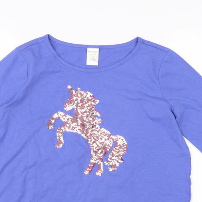 Gymboree Girls Blue   Pullover T-Shirt Size 10 Years  - Unicorn