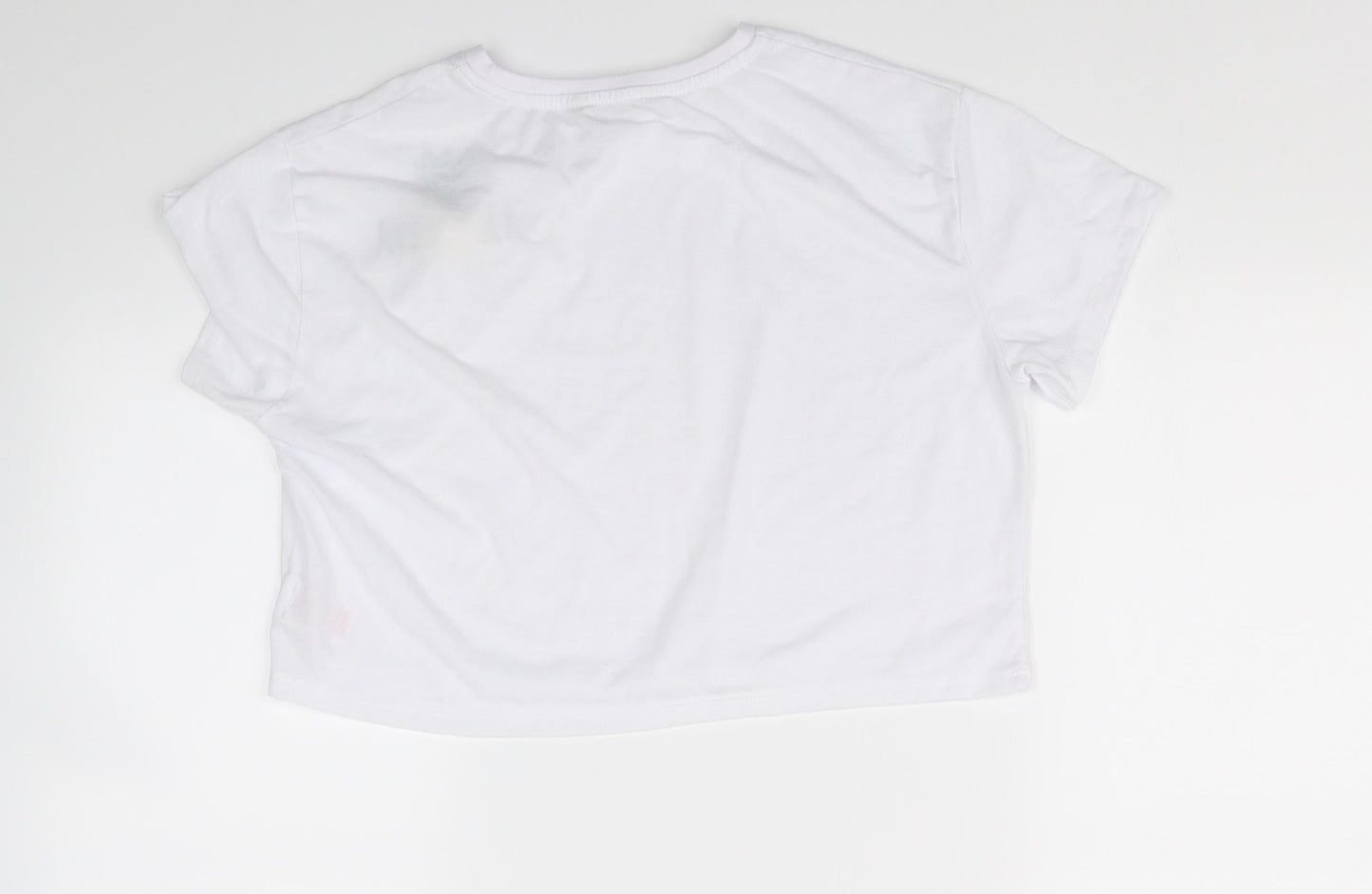 Miss Evie Girls White   Cropped T-Shirt Size 11-12 Years