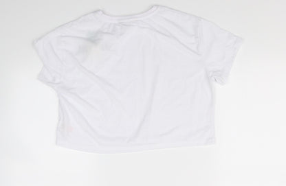 Miss Evie Girls White   Cropped T-Shirt Size 11-12 Years
