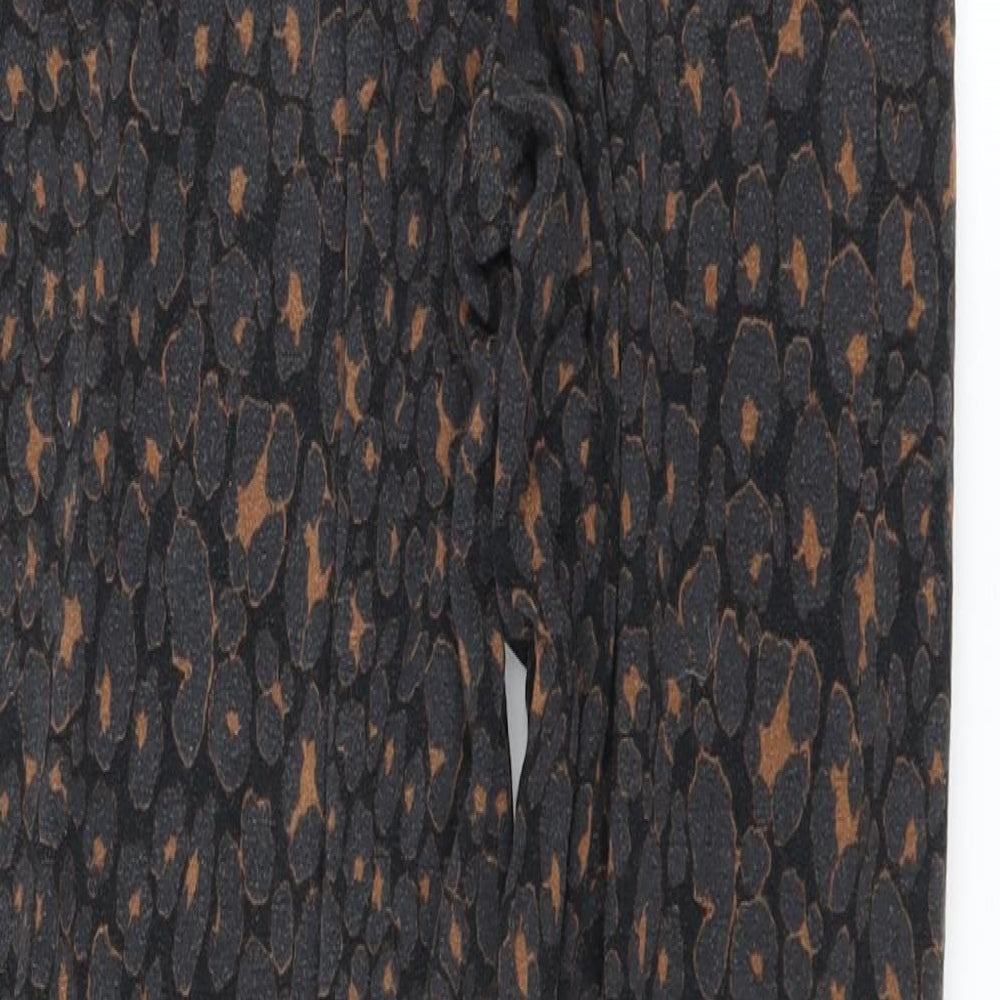 NEXT Womens Black Animal Print  Jogger Leggings Size 6 L25 in