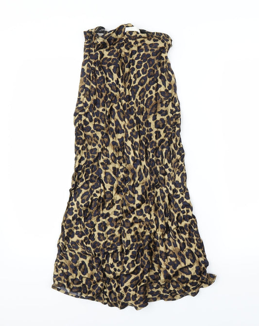 H&M Womens Brown Animal Print  A-Line Skirt Size 4