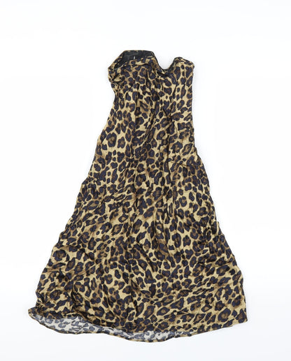 H&M Womens Brown Animal Print  A-Line Skirt Size 4