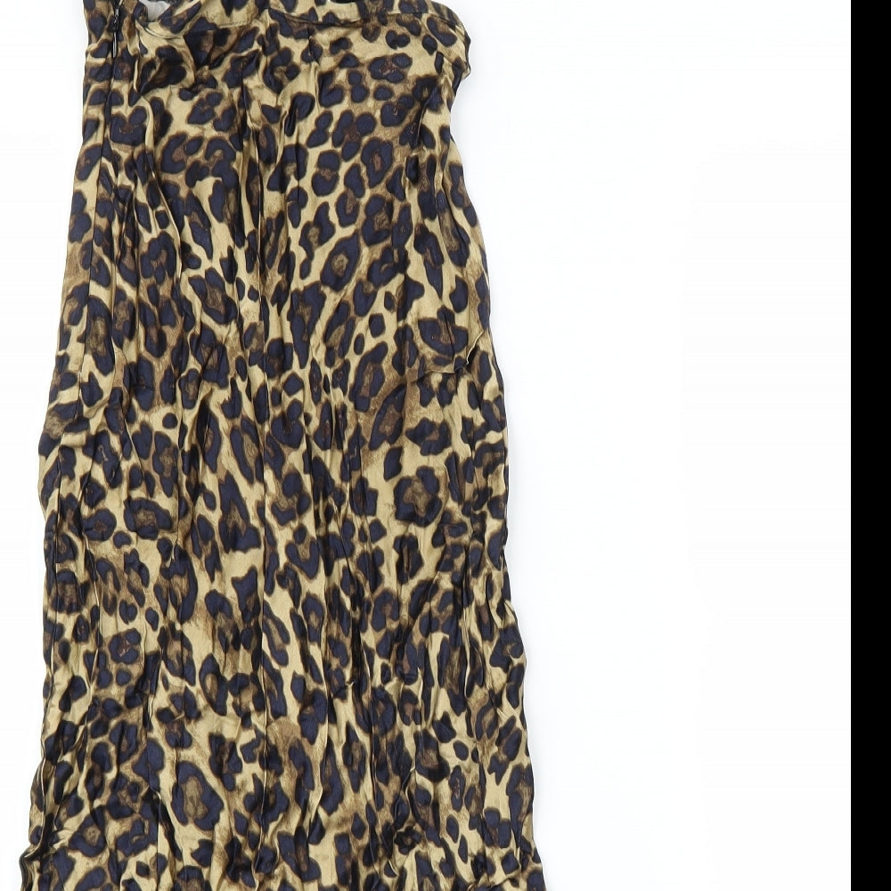 H&M Womens Brown Animal Print  A-Line Skirt Size 4