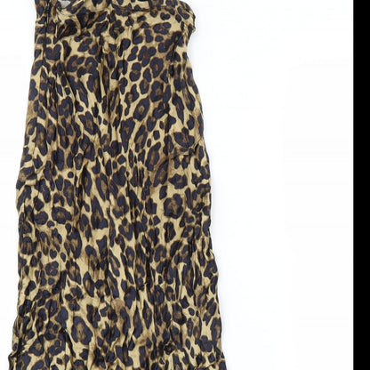 H&M Womens Brown Animal Print  A-Line Skirt Size 4