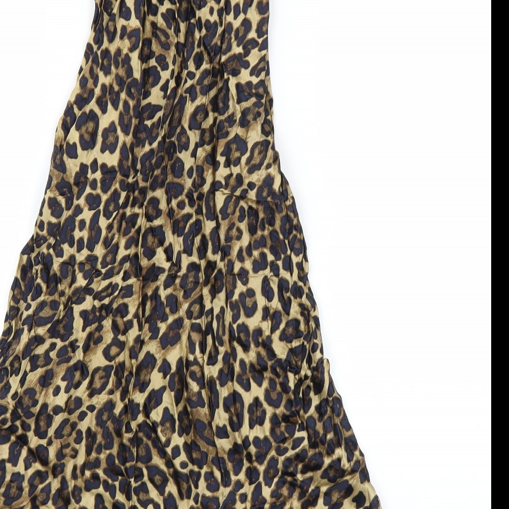 H&M Womens Brown Animal Print  A-Line Skirt Size 4