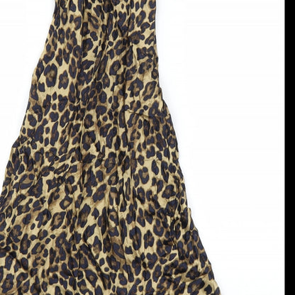 H&M Womens Brown Animal Print  A-Line Skirt Size 4