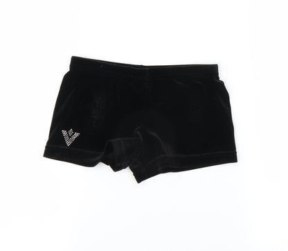 Preworn Girls Black   Sweat Shorts Size 9-10 Years
