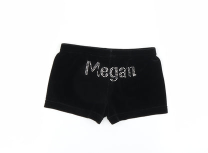 Preworn Girls Black   Sweat Shorts Size 9-10 Years