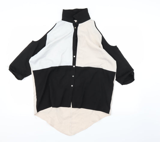 Quiz Womens Black   Basic Button-Up Size 8