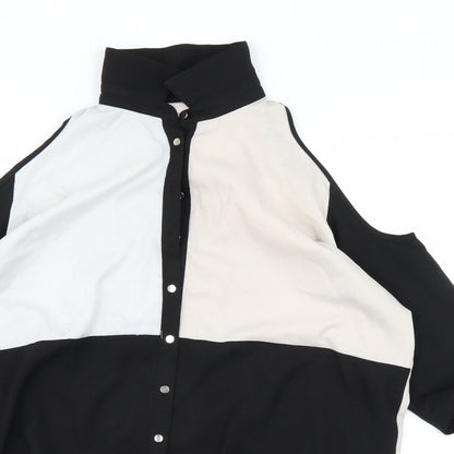 Quiz Womens Black   Basic Button-Up Size 8