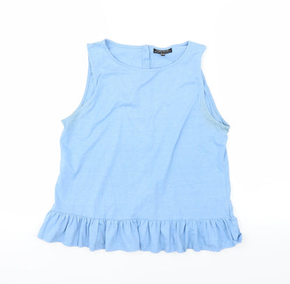 Womens UK Size 10 Warehouse Blue Basic T-Shirt