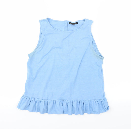 Womens UK Size 10 Warehouse Blue Basic T-Shirt