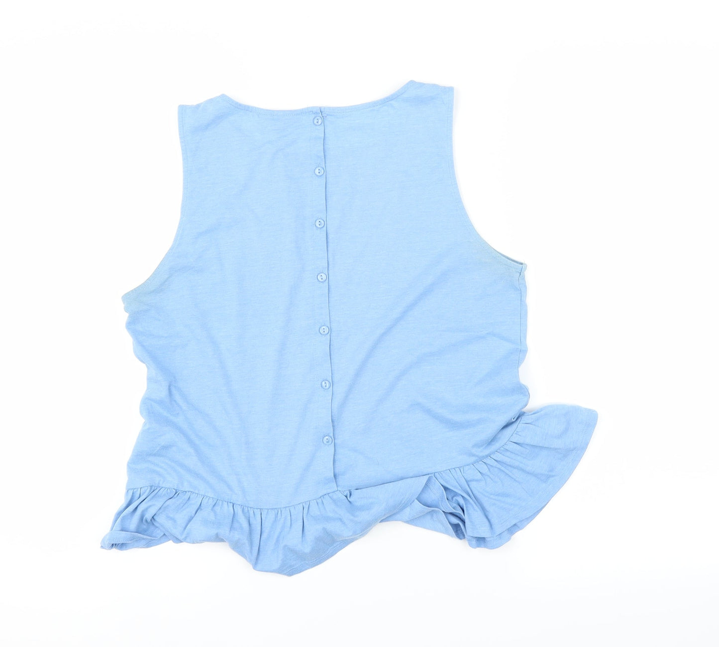Womens UK Size 10 Warehouse Blue Basic T-Shirt