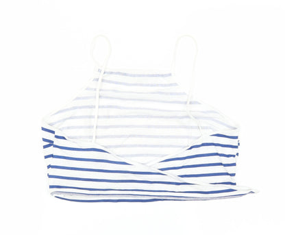 ASOS Womens White Striped  Cropped T-Shirt Size 10