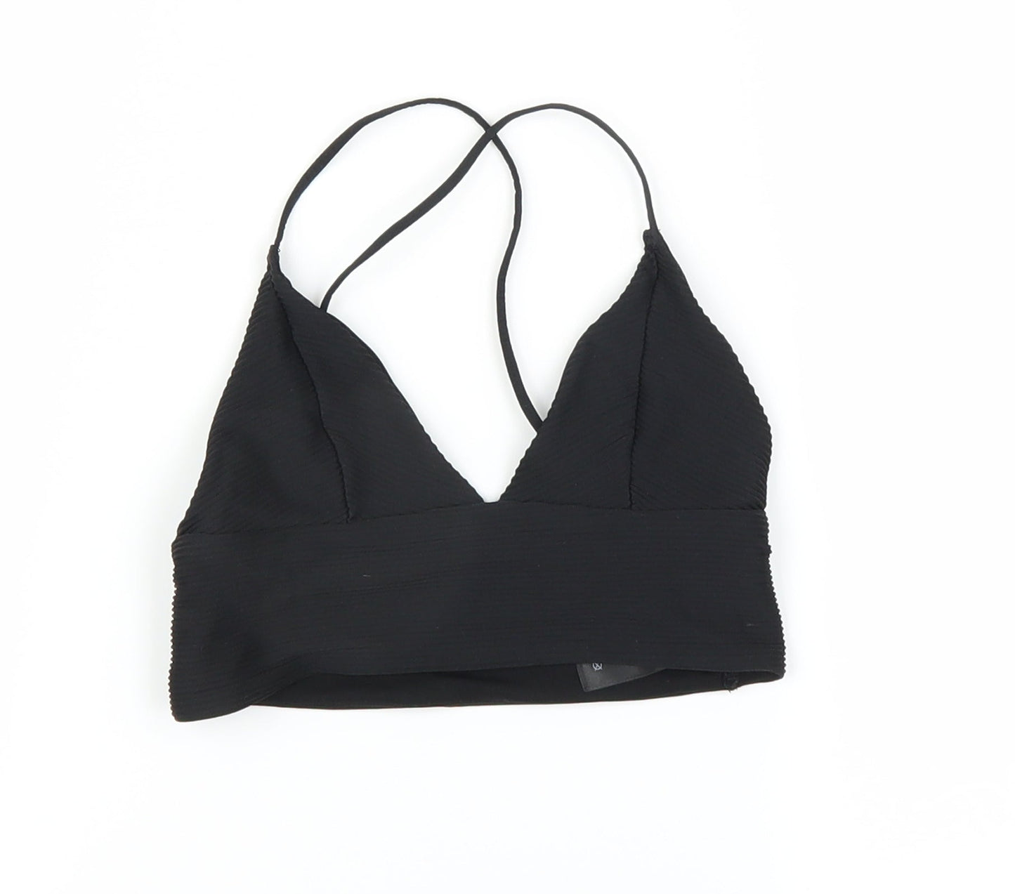 Womens UK Size 6 H&M Black Cropped T-Shirt