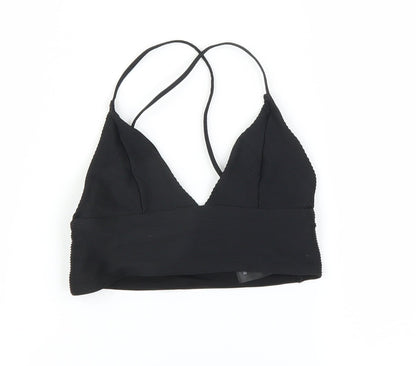 Womens UK Size 6 H&M Black Cropped T-Shirt