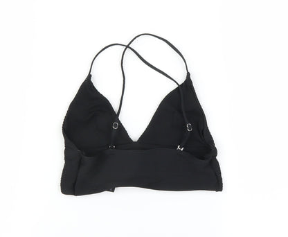 Womens UK Size 6 H&M Black Cropped T-Shirt