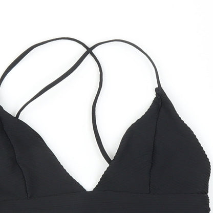 Womens UK Size 6 H&M Black Cropped T-Shirt