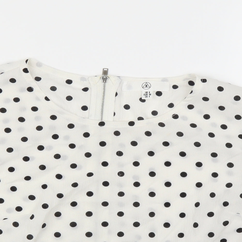 Womens UK Size 8 Missguided White Basic T-Shirt