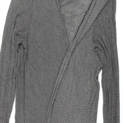 DUNNIES Womens Black Striped  Cardigan Jumper Size L