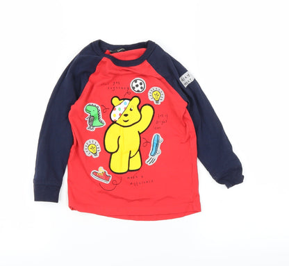 George Boys Red   Basic T-Shirt Size 3-4 Years