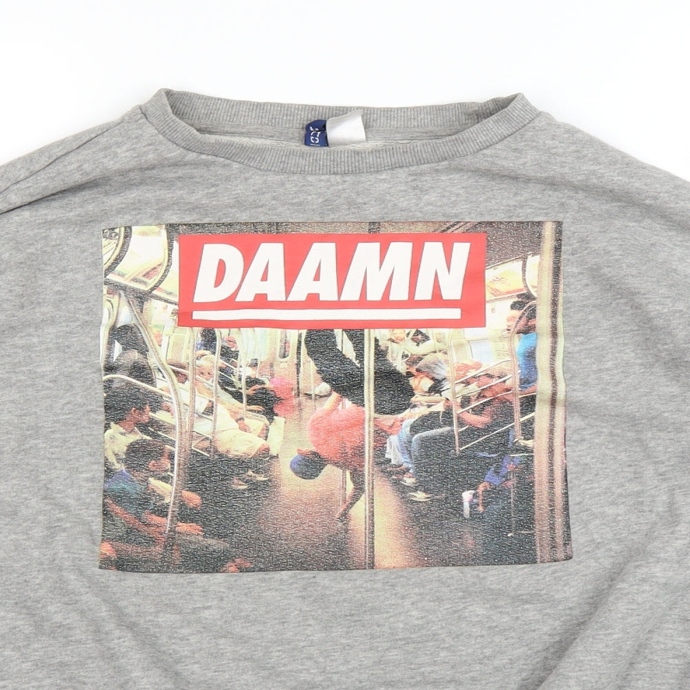 H&M Mens Grey   Pullover Jumper Size M