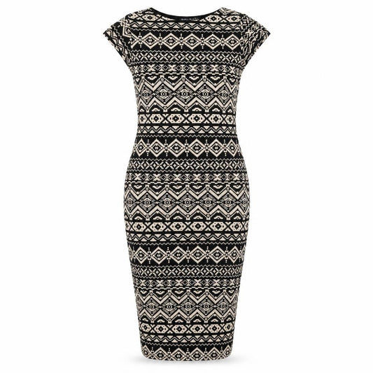 Select Womens Brown Geometric Rayon Bodycon  Size 8