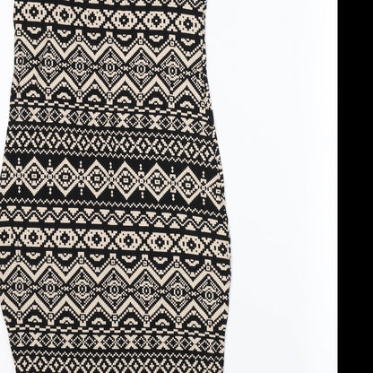 Select Womens Brown Geometric Rayon Bodycon  Size 8