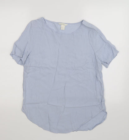 Womens UK Size 10 H&M Blue Tunic T-Shirt