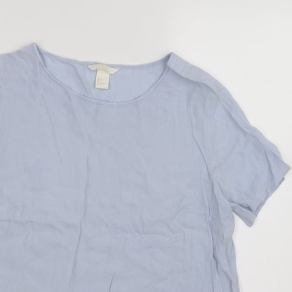Womens UK Size 10 H&M Blue Tunic T-Shirt