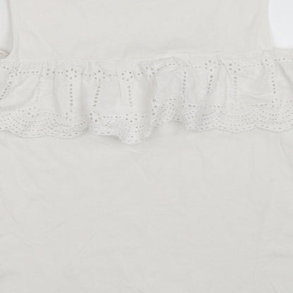 Womens UK Size XS Marks and Spencer White Basic Tank