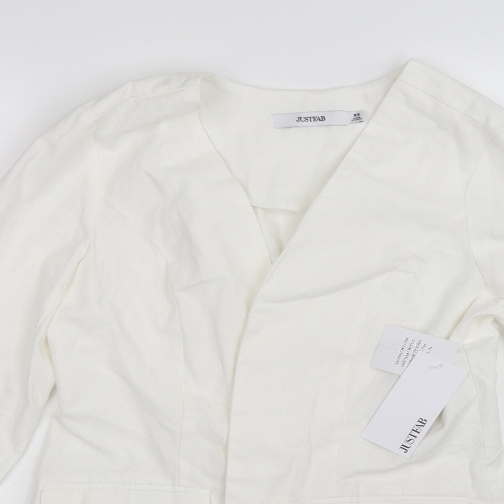 JustFab Womens White   Jacket  Size XS