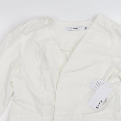 JustFab Womens White   Jacket  Size XS