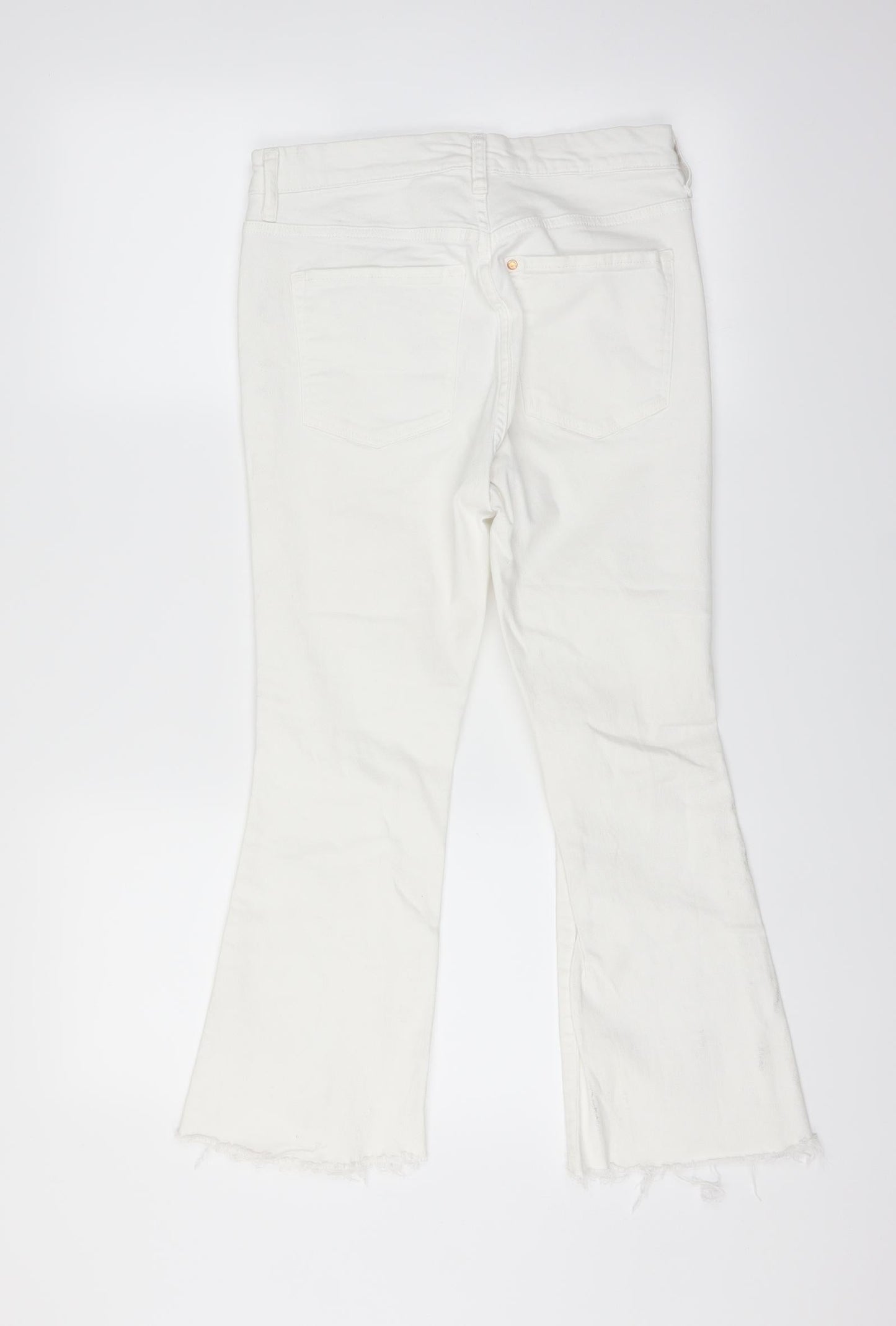 Womens UK Size 28 in H&M Regular Fit Flared White Jeans