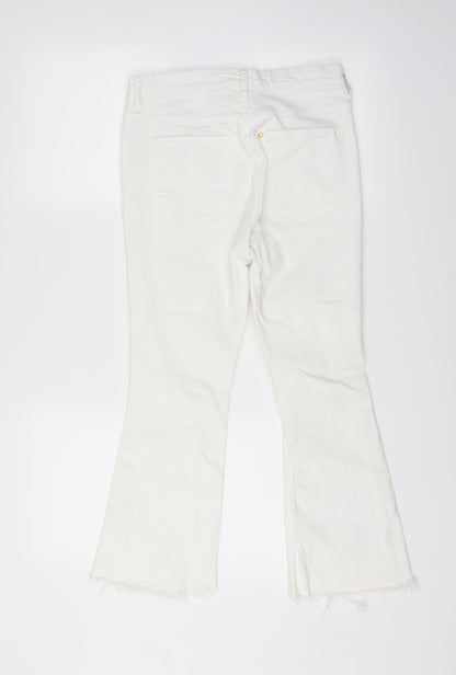 Womens UK Size 28 in H&M Regular Fit Flared White Jeans