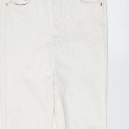 Womens UK Size 28 in H&M Regular Fit Flared White Jeans