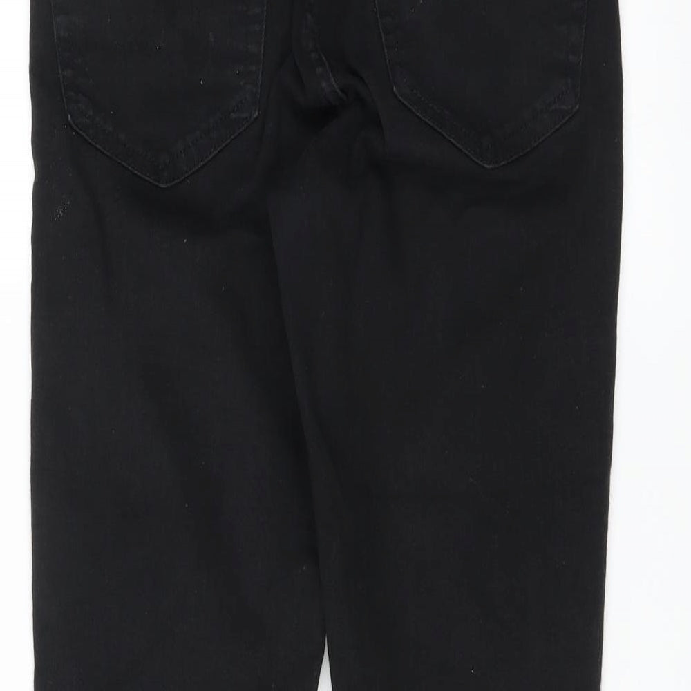 Topshop Womens Black  Denim Skinny Jeans Size 28 in L28 in - animal print trim