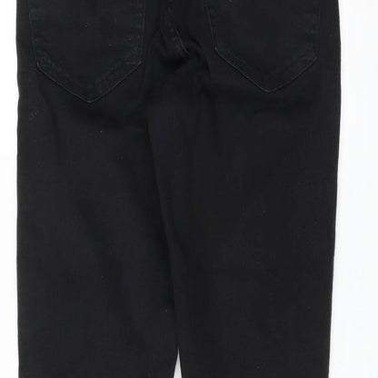 Topshop Womens Black  Denim Skinny Jeans Size 28 in L28 in - animal print trim
