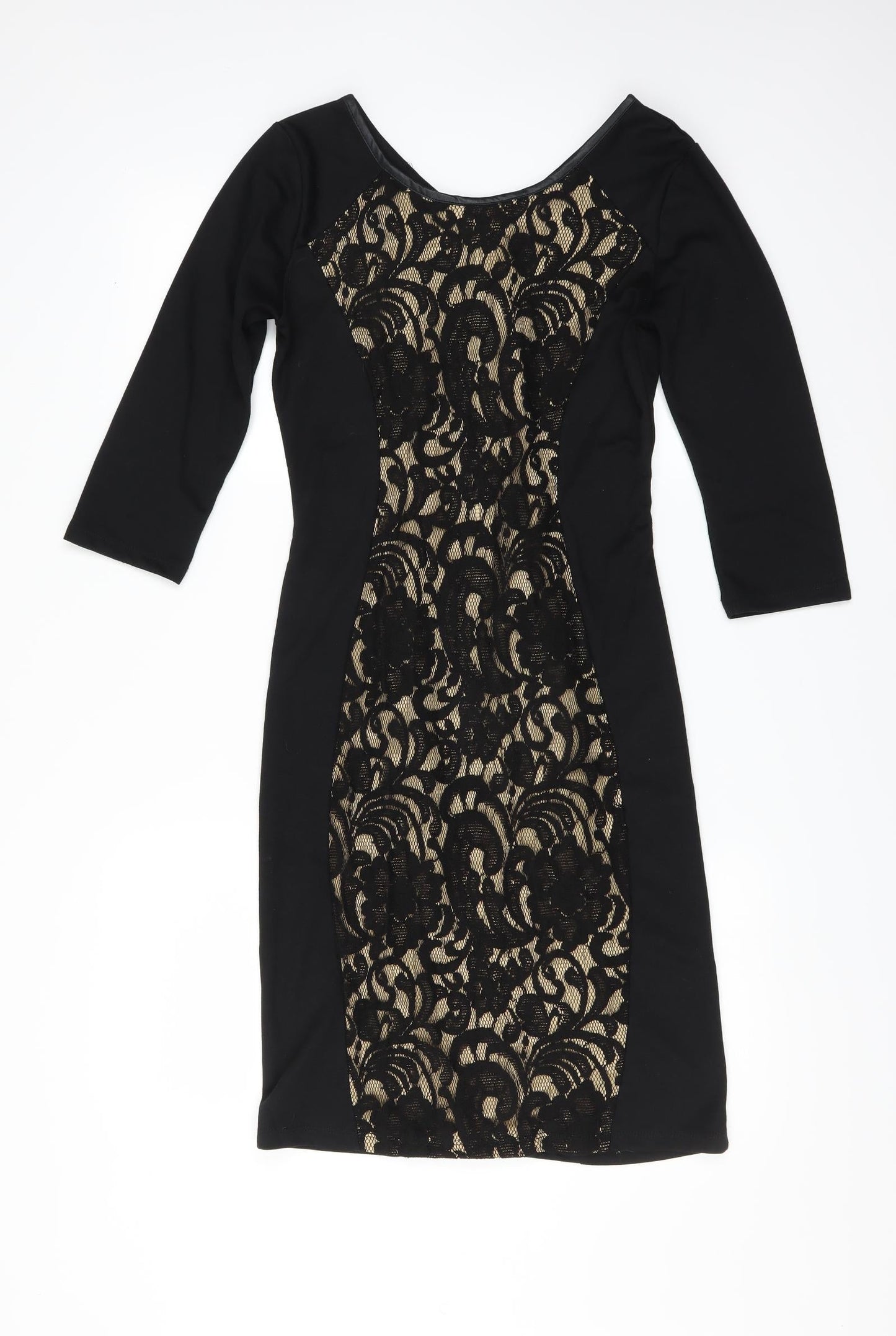 Greence Womens Black   Sheath  Size M  - lace panel
