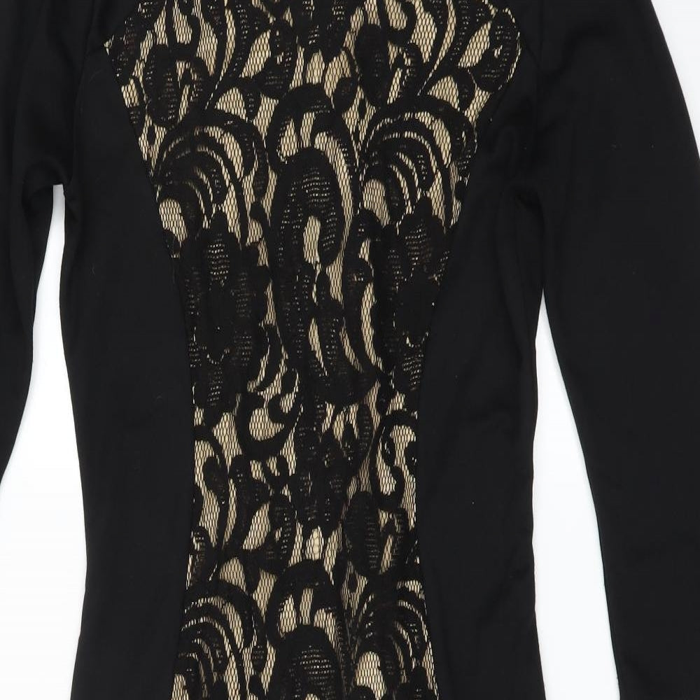 Greence Womens Black   Sheath  Size M  - lace panel