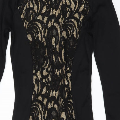 Greence Womens Black   Sheath  Size M  - lace panel