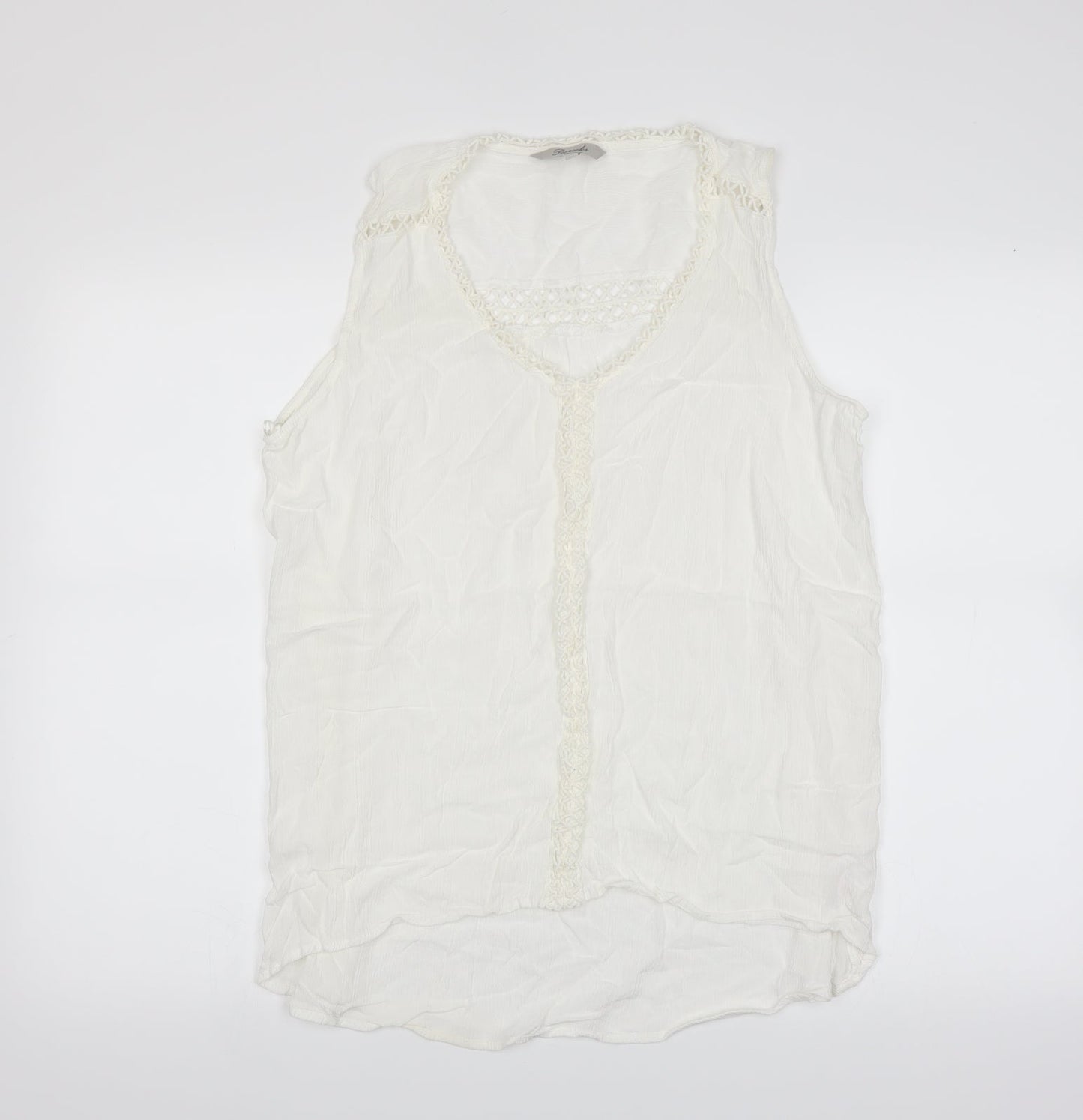 Womens UK Size 14 Peacocks White Basic Blouse