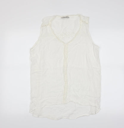 Womens UK Size 14 Peacocks White Basic Blouse