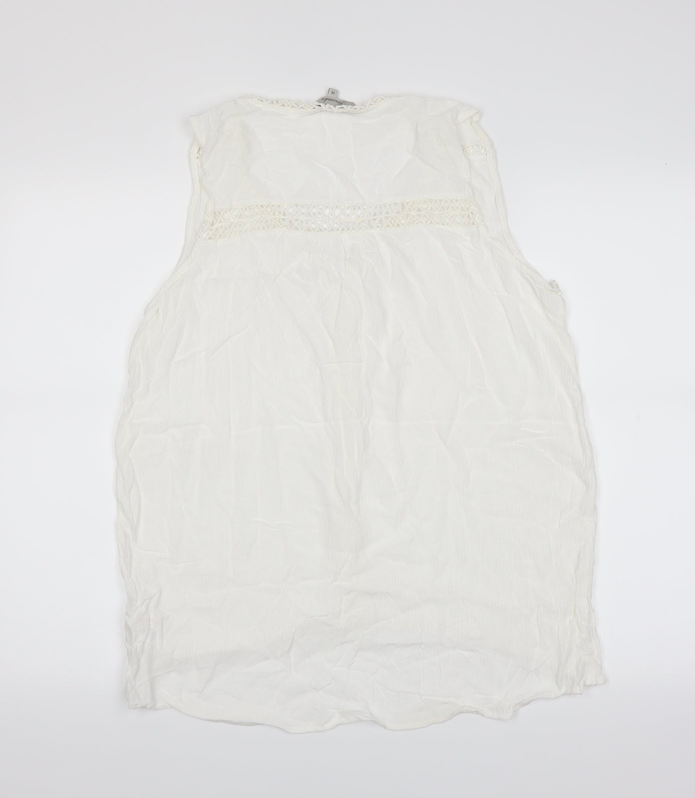 Womens UK Size 14 Peacocks White Basic Blouse