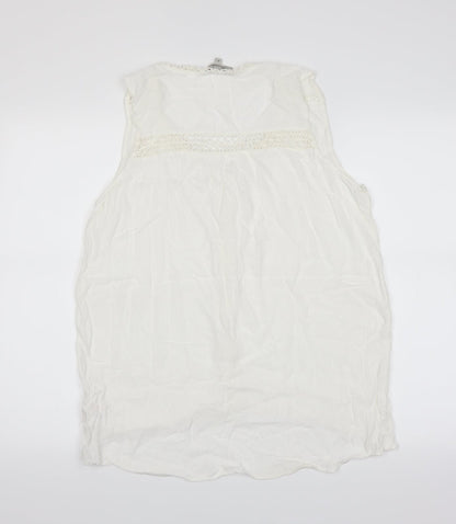 Womens UK Size 14 Peacocks White Basic Blouse