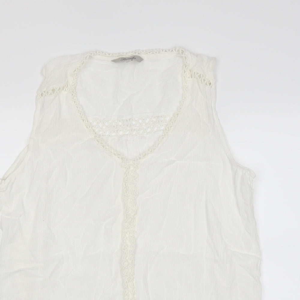 Womens UK Size 14 Peacocks White Basic Blouse