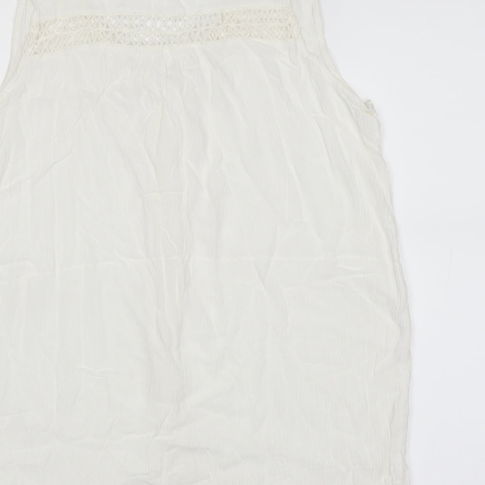 Womens UK Size 14 Peacocks White Basic Blouse