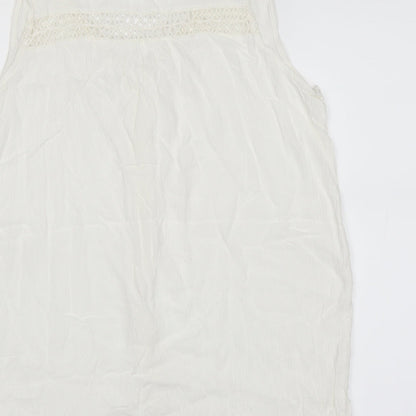 Womens UK Size 14 Peacocks White Basic Blouse