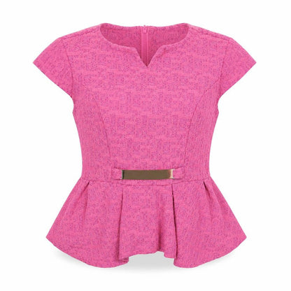 Collection London Womens Pink   Basic Blouse Size 8  - lace detail
